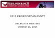 HRCA Budget - Proposed 2015 budget delegate meeting 10-21-14