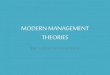 Modern Management Theories