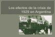 Los efectos de la crisis de 1929 en argentina