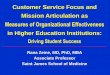 Zeine et al. Customer Service Focus and Mission Articulation in HEd., Oxford 2014