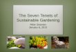 The Seven Tenets of Sustainable Gardenng