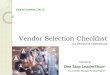 Lists for Leaders: List 12 - Vendor Selection Checklist