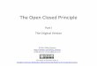 The Open Closed Principle - Part 1 - The Original Version