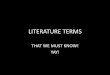Literature terms i