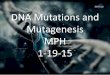 Mutations and mutagenesis MPH 19 1-15