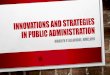 Innovations and Strategies in Public Administration