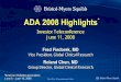 bristol myerd squibb American Diabetes Association (ADA) Highlights