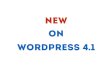 WordPress 4.1 New Features and It's Twenty Fifteen Theme