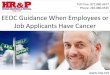 EEOC Guidance When Employees or Job Applicants Have Cancer