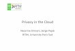 Nessrine Omrani & Serge Pajak: Privacy in the cloud