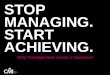 PPMA Annual Seminar 2015 - Stop Managing Start Achieving. Why management needs a makeover