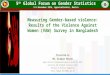 Measuring Gender-based violence: Results of the Violence Against Women (VAW) Survey in Bangladesh- Md. Alamgir Hossen, Deputy Director, Bangladesh Bureau of Statistics