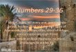 Numbers 29-36, Moon, vows, kill every one, Reuben, Gad and the half-tribe of Manasseh, cities of refuge, unintentional sin, High Priest, yom teruah or Rosh Hashan. Ss