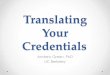 Translating your credentials april 2013