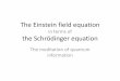 The Einstein field equation in terms of the Schrödinger equation