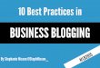 10 Best Practices in Business Blogging