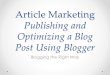 Publish and Optimize Your Blogger Blogpost