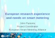 European research experience and needs on smart metering