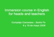 Immersion Course In English For Heads And Teachers