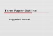 Term paper outline