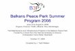 2008 Balkans Peace Park Summer Program Development Projects