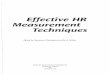 Job Analysis and Selection- Validity and Reliability Ch 3 - Effective HR Measurement Techniques - SHRM 2001