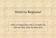 História regional cidades vilas, freguesias curatos