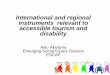 International and regional instruments relevant to accessible tourism and disability by Aiko Akiyama