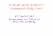 Word latin review homework 8th grade core december