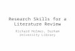 Biological & Biomedical Sciences literature review skills