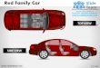 Red family car vehicle transportation side view powerpoint presentation templates