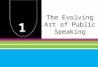 Chapter 1: Getting Started- The Evolving Art of Public Speaking