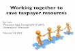 Working together to save taxpayer resources