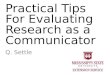 Evaluating research as a communicator