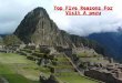 Top five reasons for visit a peru