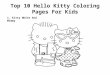 Free printable hello kitty coloring pages for kids