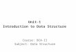 Bca ii dfs u-1 introduction to data structure