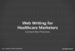 Web Writing For Healthcare Marketers