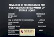 Advances in Technologies for Formulation Development of Sterile Liquid