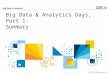Big Data & Analytics Day: Part 1 Summary