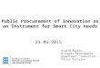 Public Procurement of Innovation as an Instrument for Smart City needs