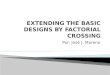Extending the basic designs by factorial crossing