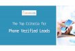 The Top Criteria for Phone Verified Leads