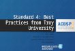 Standard Four: Best Practices From Troy University