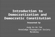 Introduction to democratization