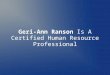 Geri-Ann Ranson Is A Certified Human Resource Professional