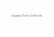 Supply Chain Contracts