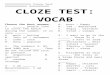 Cloze Test Vocab