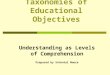 Understanding as Levels of Comprehension Poweroint