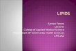 Nutritional Biochemistry 1- LIPIDS
